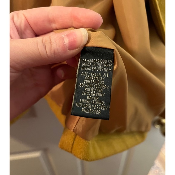 🌟Vintage Harve Bernard Cute Dark Yellow 100% Wool Winter Fall Autumn Coat XL🌟 - Picture 7 of 8